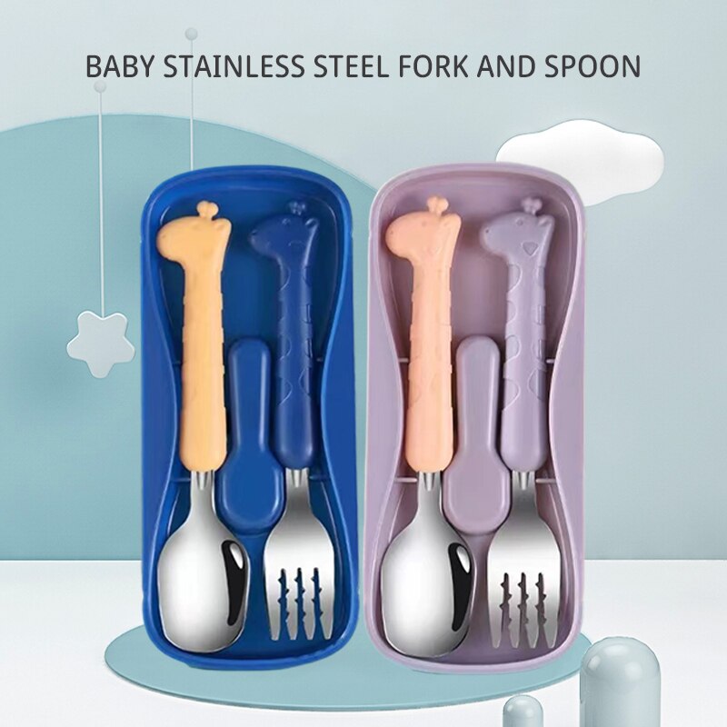 Baby Food Eating - 2PCSChildrens Tableware 304 Food Grade Stainless