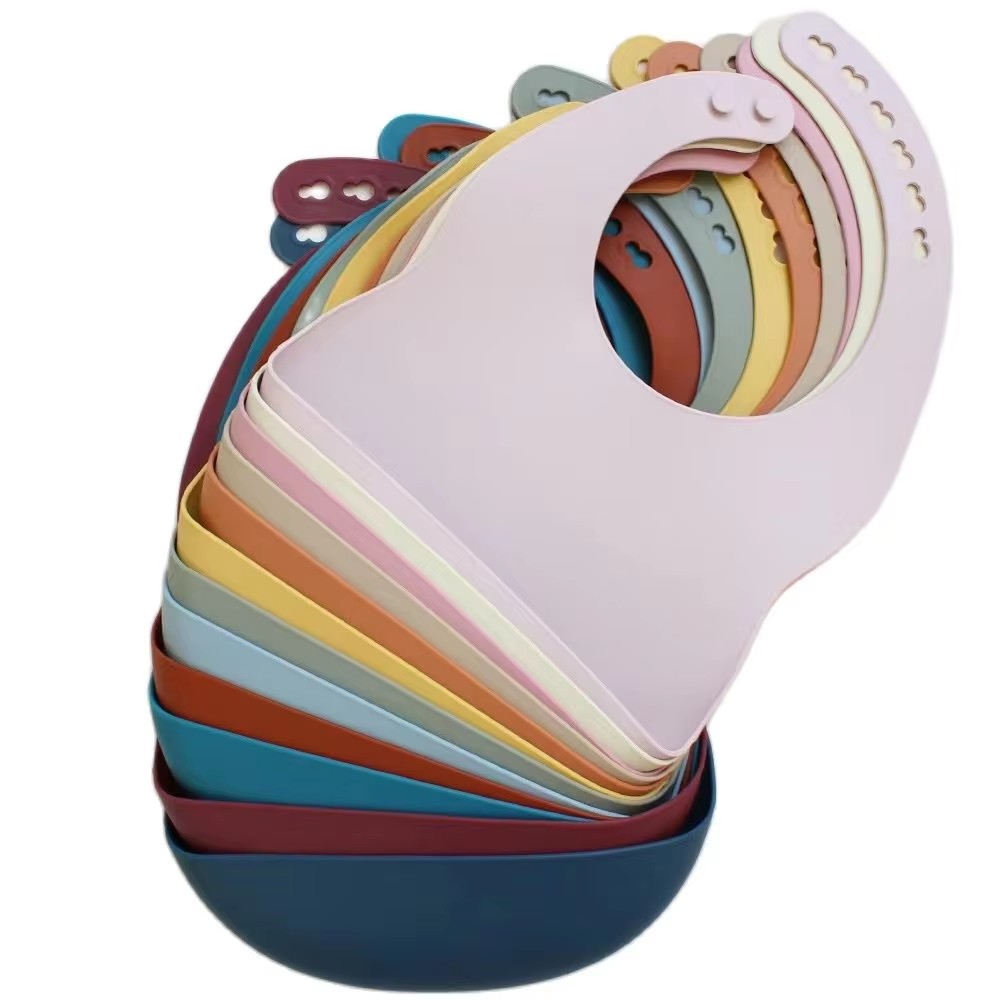 Baby Food Eating - Baby Silicone Tray Bib Waterproof Soft