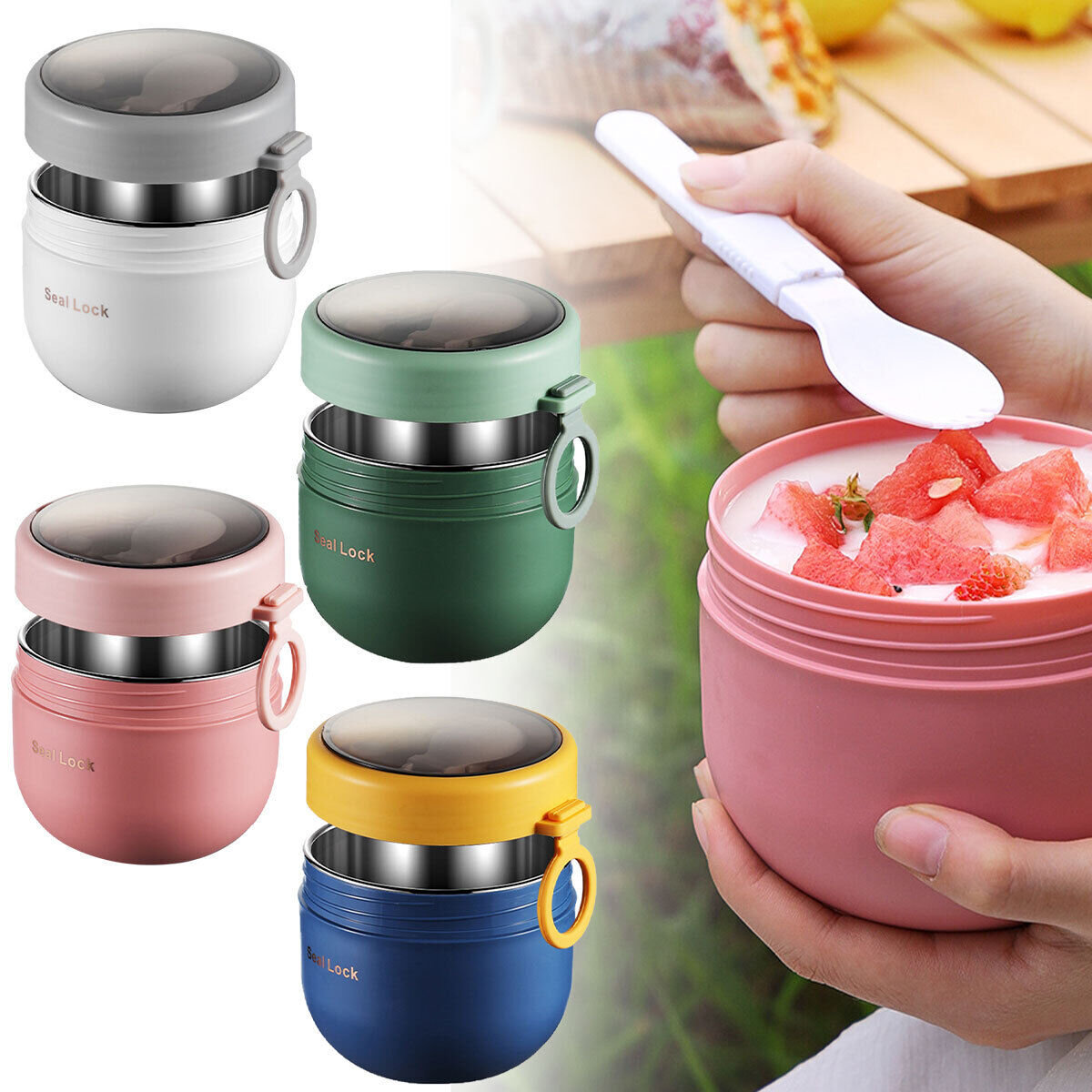 Baby Food Thermos - 600ML Stainless Steel Lunch Box Hot