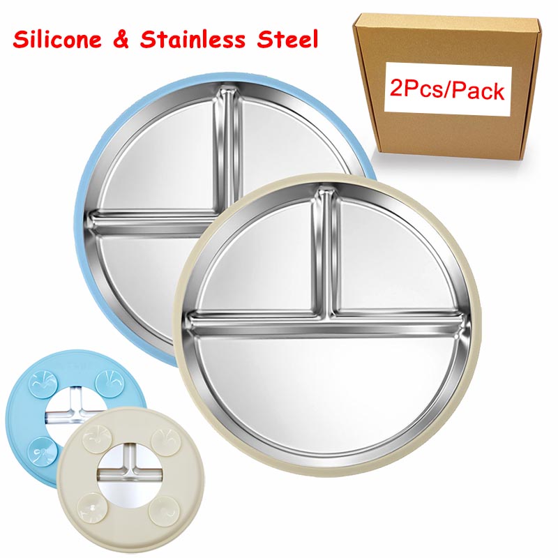 Plate Suction Toddler - Stainless Steel Plate With Silicone Shell