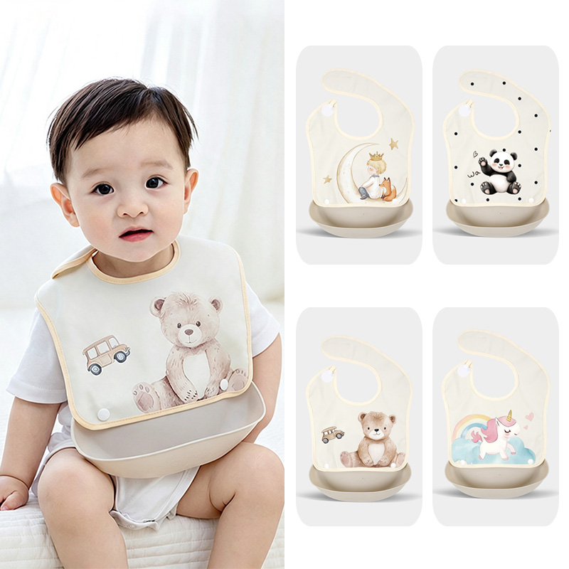 Baby Food Eating - Baby Detachable Feeding Bib Waterproof Food