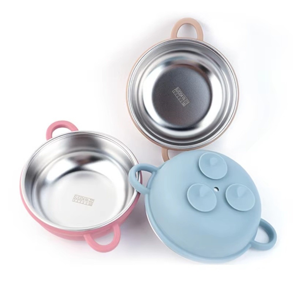 Silicone Suction Bowl - New 304 Stainless Steel Baby Feeding