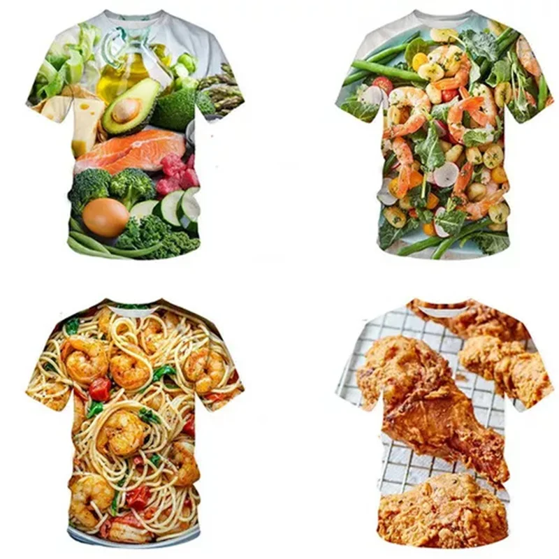 Baby Food With Chicken - Fried Chicken Pasta Graphic T-shirt For