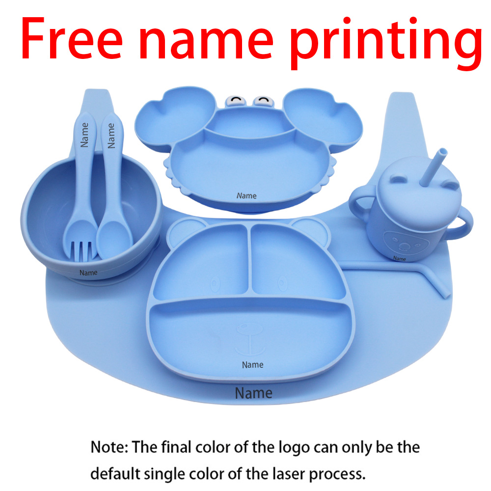 Silicone Suction Bowl - Free Name Printing Children's Tableware Set: