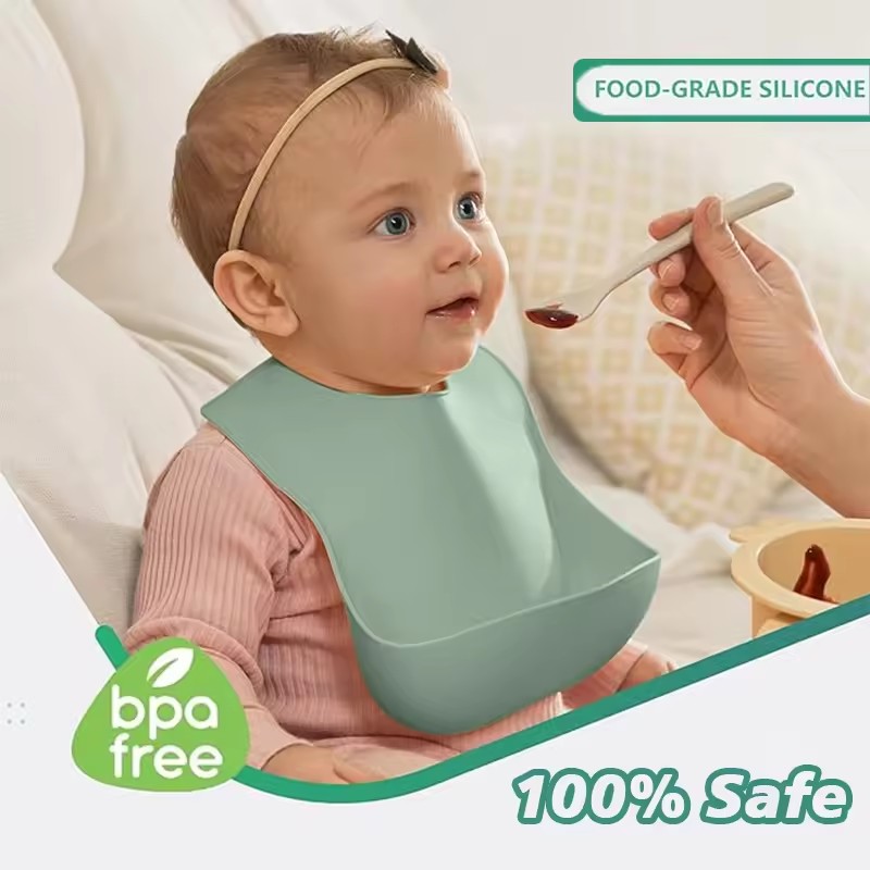 Baby Silicone Tray Bib Waterpr - Baby Food Eating recension och pris