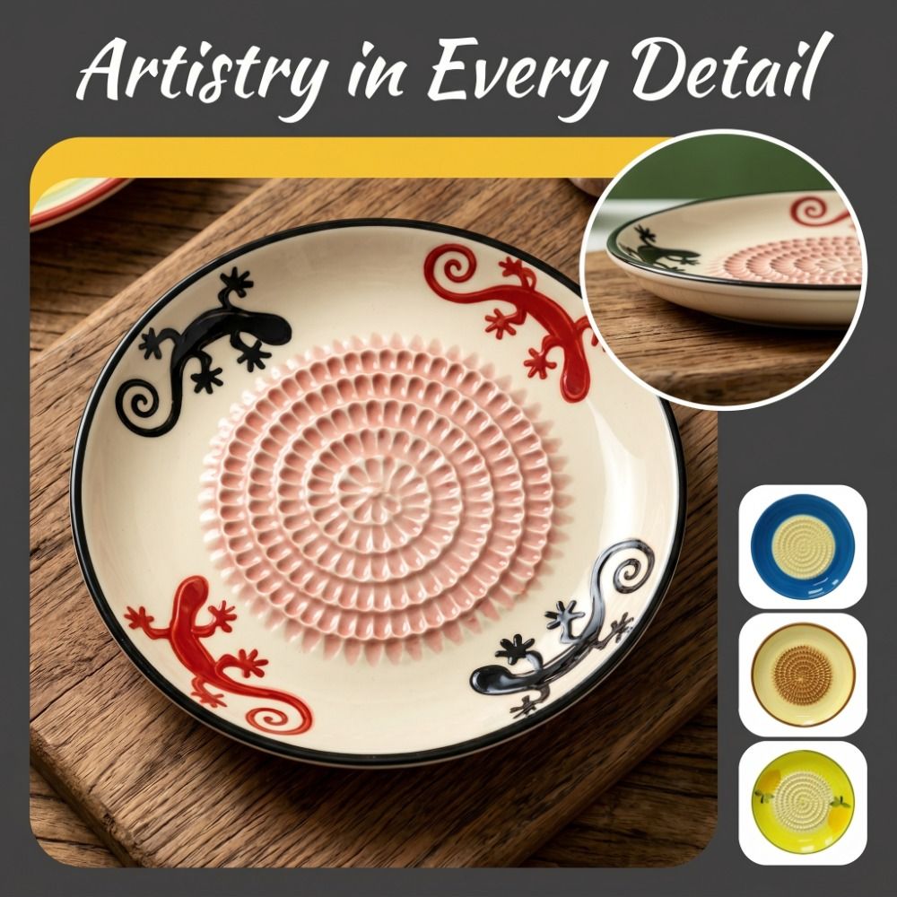 Round Plate Ceramic Ginger Gra - Baby Food Grater recension och pris