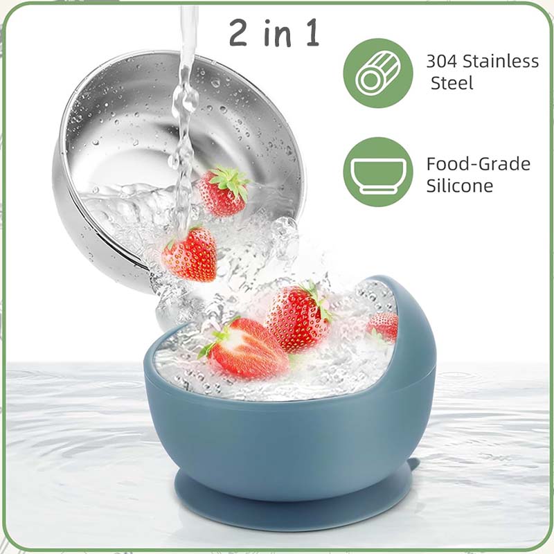 3Pcs Set Baby Feeding Bowl Wit - Silicone Suction Bowl recension och pris