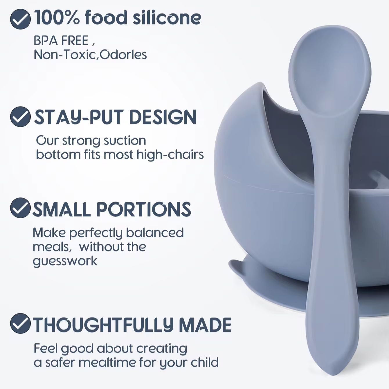 2PC Silicone Sucker Bowl Feedi - Baby Food Eating recension och pris