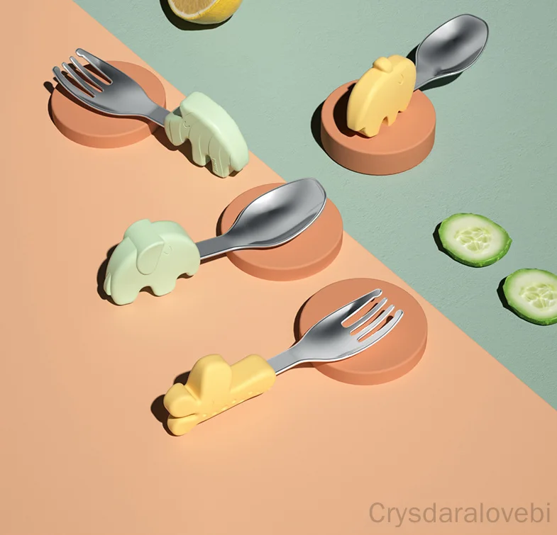 1setElephant Short Fork Spoon  - Baby Food Eating recension och pris