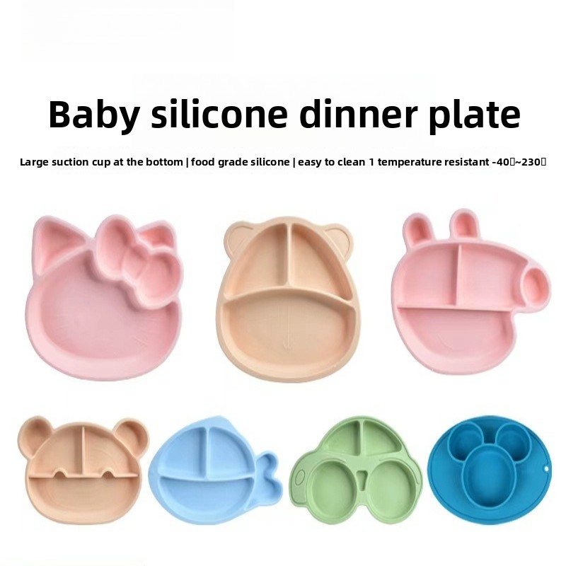 BPA freeCartoon Silicone Divid - Plate Suction Toddler recension och pris