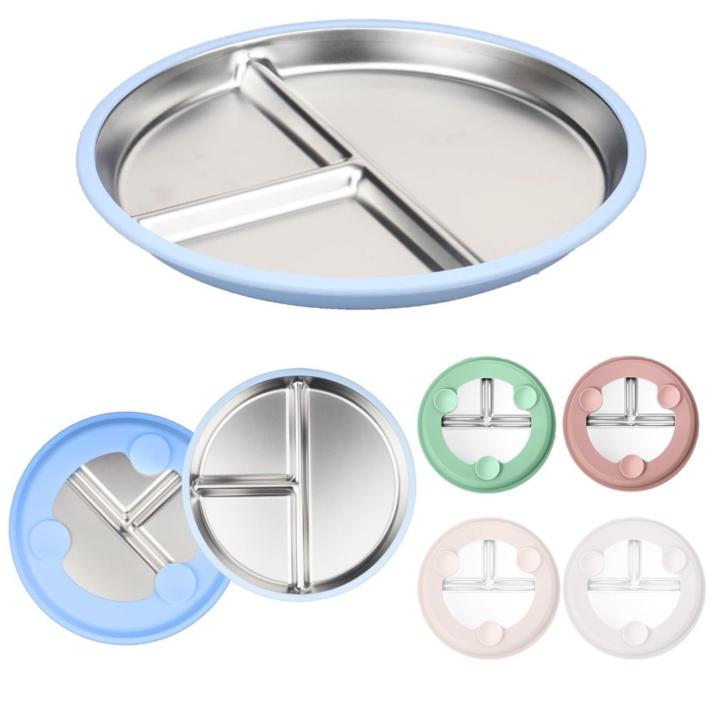 Stainless Steel Kids Plate wit - Plate Suction Toddler recension och pris