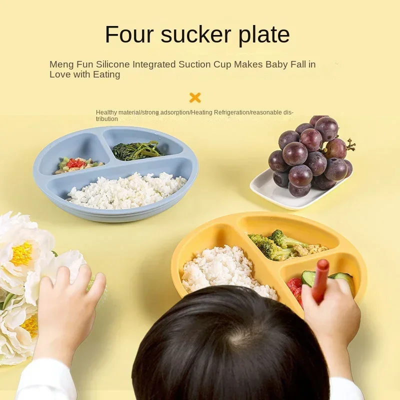 3Pcs Silicone Baby Feeding Set - Plate Suction Toddler recension och pris