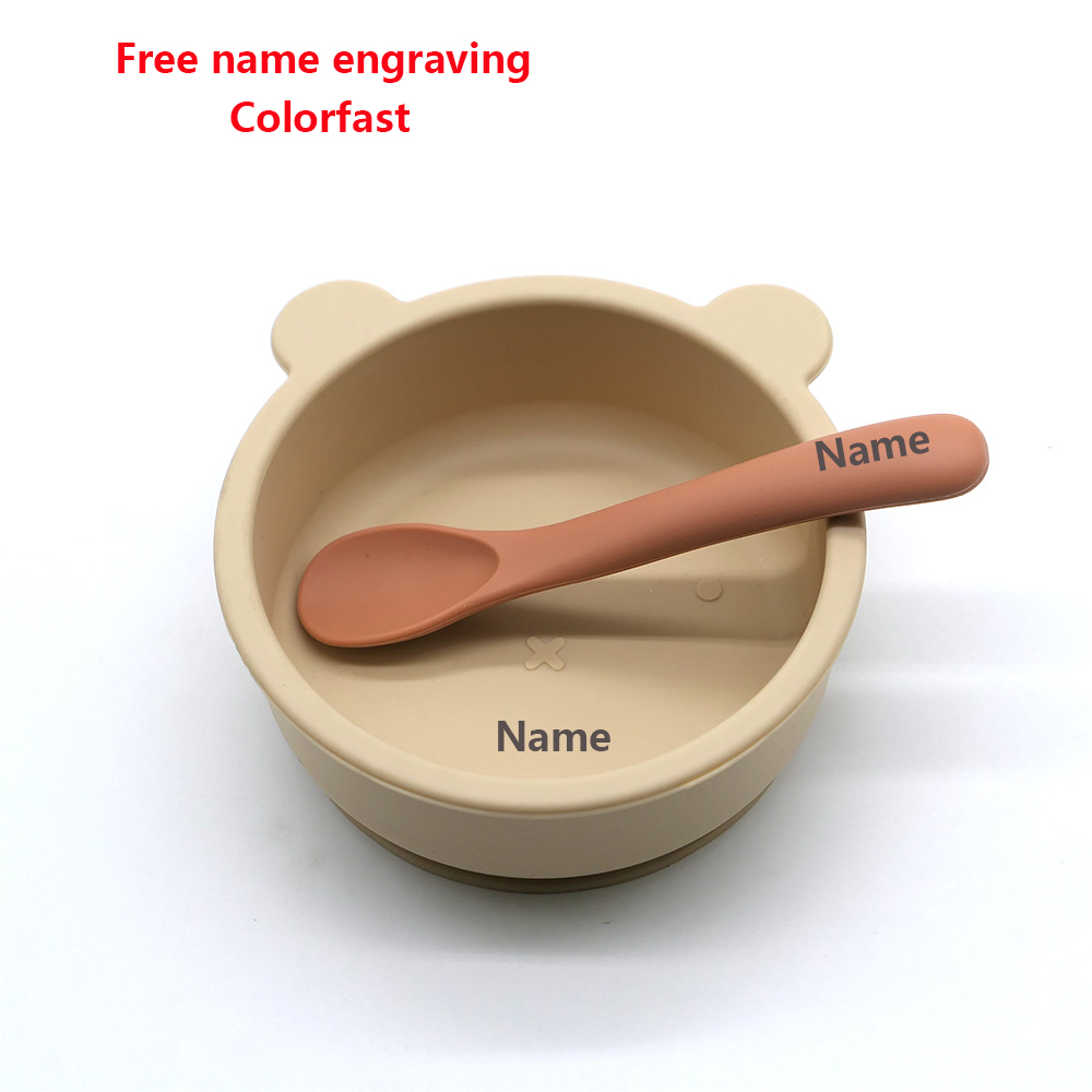 Kids' Tableware Set Bowl Spoon - Silicone Suction Bowl recension och pris