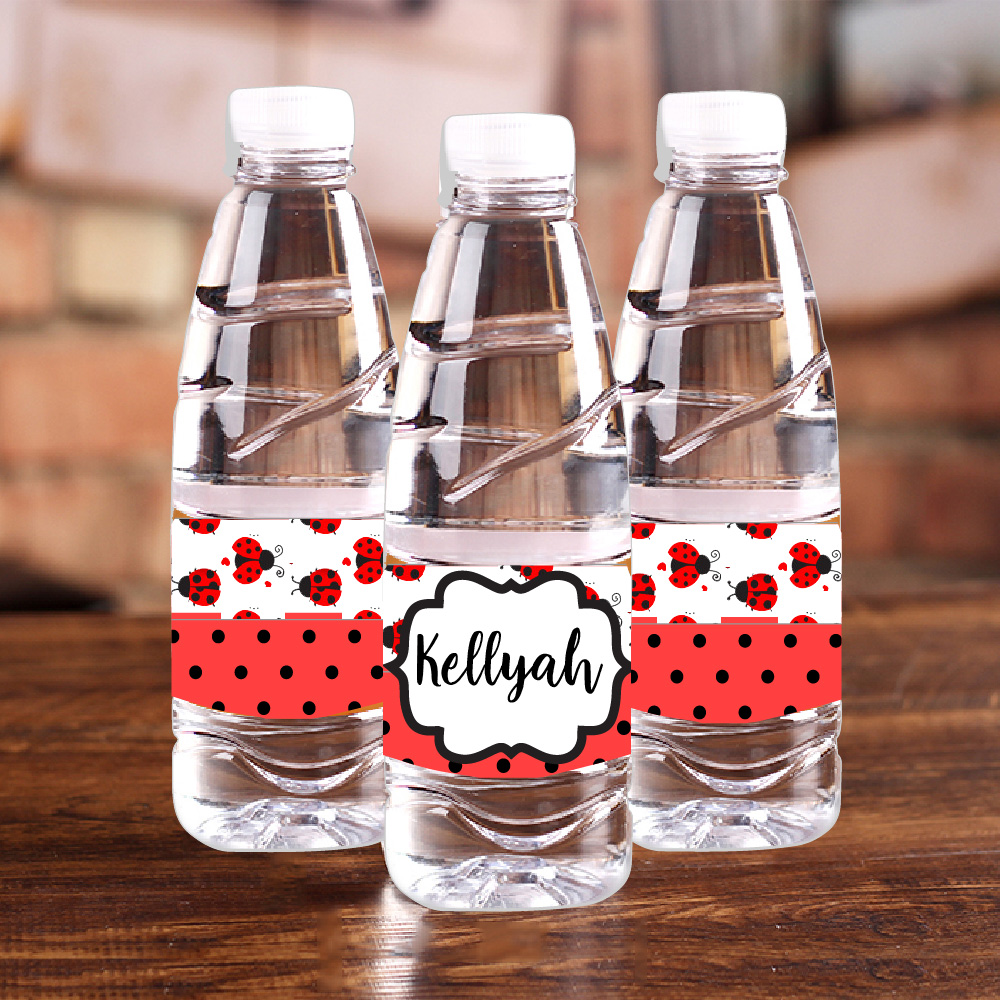 Personalised Ladybug Red Polka - Baby Food Label recension och pris