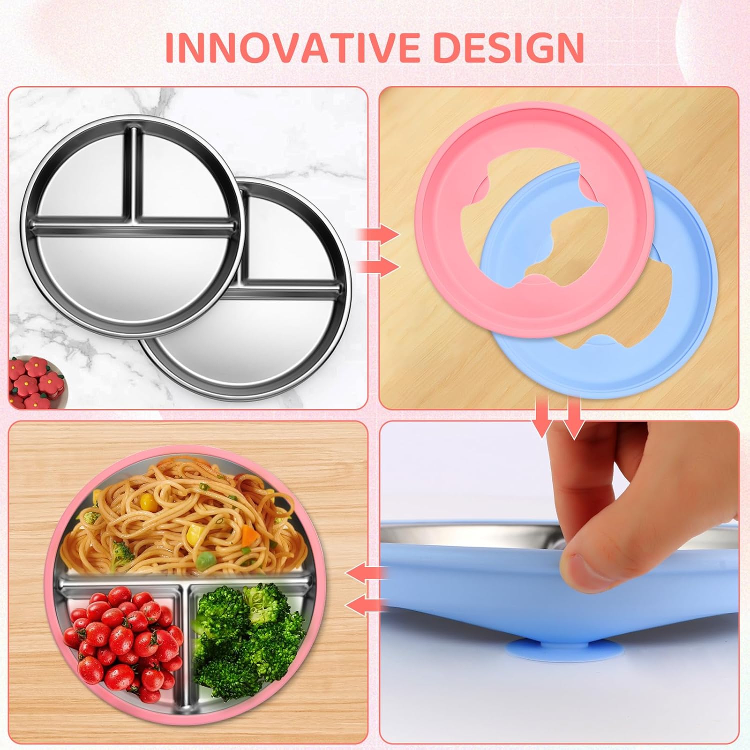 9 Inch Stainless Steel Toddler - Plate Suction Toddler recension och pris