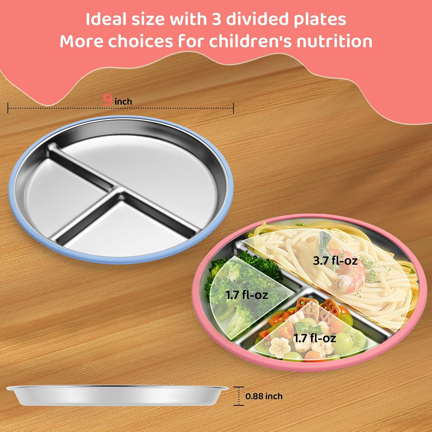 9 Inch Stainless Steel Toddler - Plate Suction Toddler recension och pris