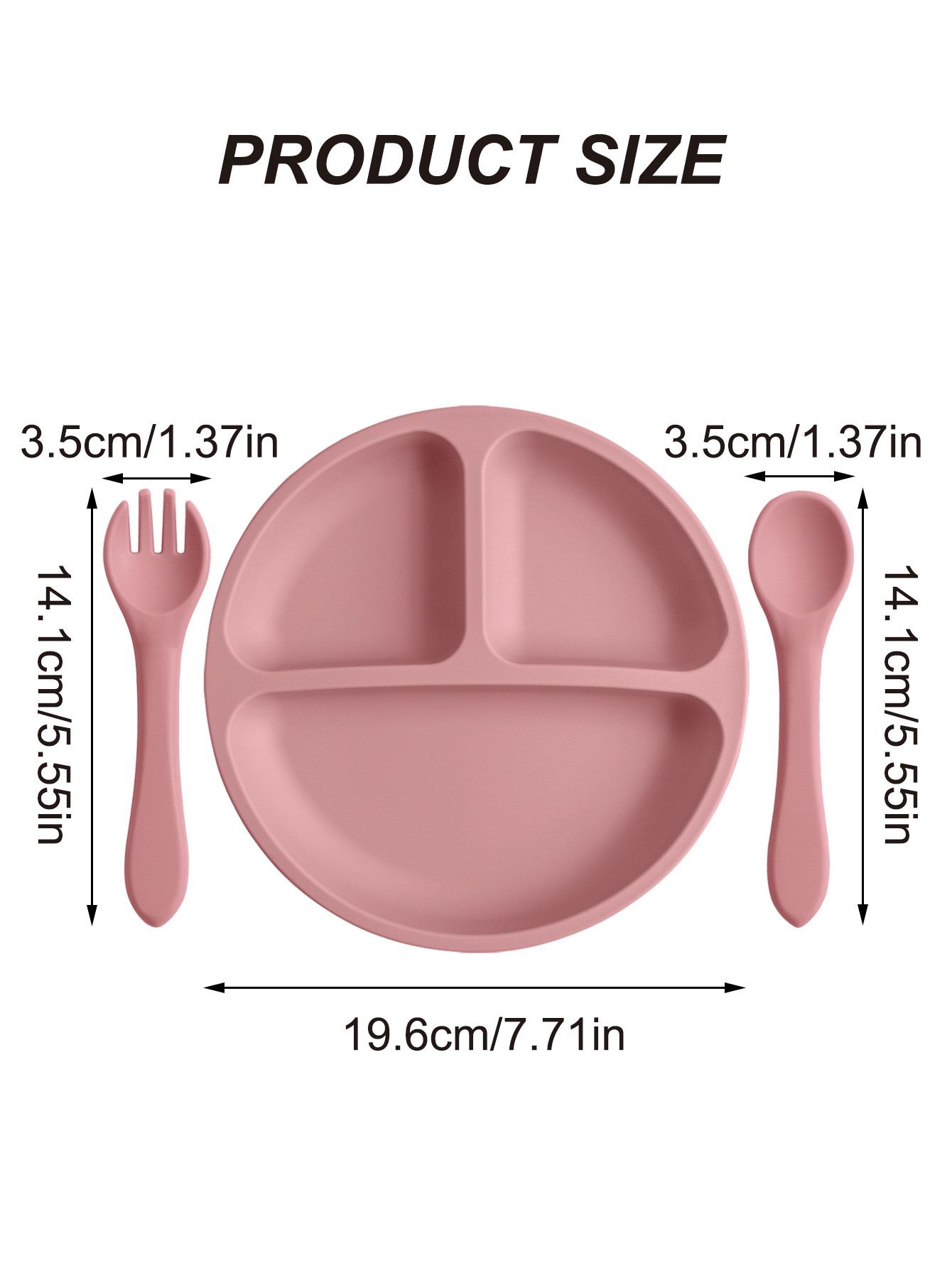 3PCS Silicone Baby Feeding Set - Plate Suction Toddler recension och pris